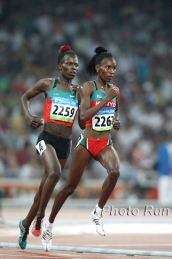 Pamela Jelimo (behind) was in front yet again by the finish. © www.photorun.net