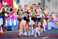 Gold medalist Constantina Dita und WMM champ Irina Mikitenko are among the top seeds at the London Marathon Sunday. © www.photorun.net