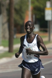 Sammy Kipketer trying to break the 8K world record in Dallas. © Victah Sailer