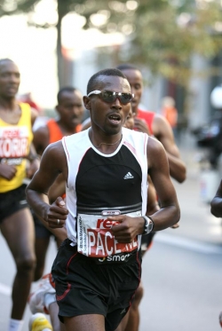 Jason Mbote, shown here pacemaking in Berlin, won in Seoul. © Victah Sailer