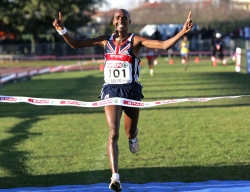 Mo Farah takes gold at the Euro Cross Country Championships. © www.photorun.net