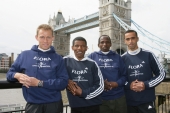 The London favorites—Stefano Baldini, Haile Gebrselassie, Martin Lel and Jaouad Gharib (from left to right). © Jiro Mochizuki / Photo Run