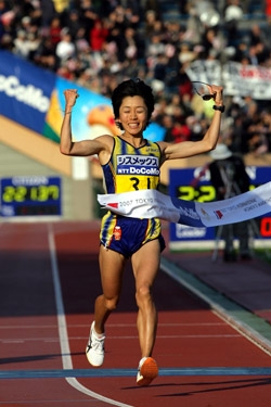 newspicn953 Olympic champion Mizuki Noguchi triumphed in Sendai. © www.photorun.net