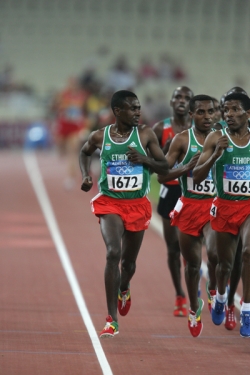 Sileshi Sihine and Haile Gebrselassie, seen here at the 2004 Olympics, ran world-leading times in Hengelo on Saturday. &copy;&nbsp;www.photorun.net