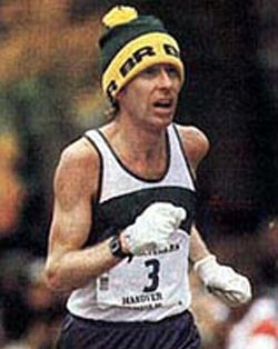 Bill Rodgers racing the 1980 New York City Marathon.