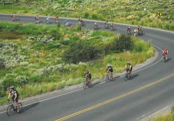 Cyclists ascend a mountain switchback along the scenic ride. © Kristin Anderson/Vail Daily