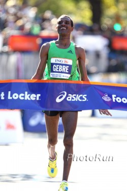 Gebre Gebremariam succeeds at his first marathon. © www.photorun.net