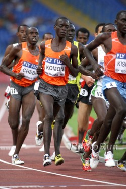 Leonard Komon, seen here at the 2009 AF Golden League meeting in Rome, is the first to run under 27 minutes in a 10K-road race. © www.PhotoRun.net