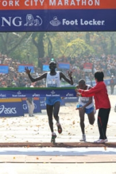 Tergat winning the battle.