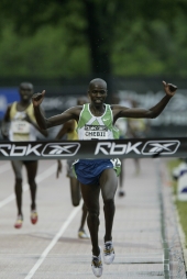 Abraham Chebii breaking the US All Comers Record in New York. © Victah Sailer