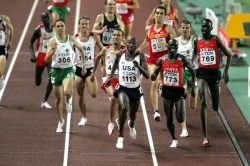 Bernard Lagat wins a tight men's 1500m. © www.photorun.net