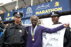 Robert Kiprono Cheruiyot after his 2010 Boston Marathon victory. © www.PhotoRun.net