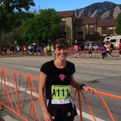 …after Uta fnished her run in the citizen's race of the BolderBOULDER 10K. © Take The Magic Step®