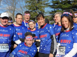 The runners of the Hoyt Foundation at the starting line a few hours before the Boston Marathon. © Courtesy of Team Hoyt/Todd Civin