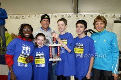 Grete is seen here with the kid’s winners at one of the adidas sponsored running events. © www.PhotoRun.net