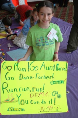 "Go Mom" poster girl, Dana-Farber Marathon Challenge 2006. ©&nbsp;Laura Wulf