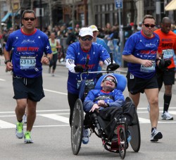 … an amazing 29th Boston Marathon finish. © Courtesy of Team Hoyt