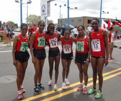 The Ethiopian and Kenyan women's teams. © Take The Magic Step®