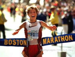 1996 Boston Marathon. © Getty Images/Timothy A. Clary