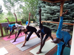 Triangle pose. © Take The Magic Step