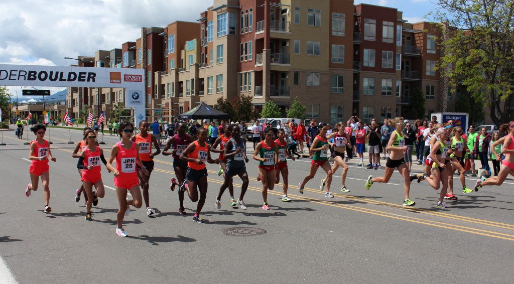 The start of the women’s race of the International Team Challenge with Eritrea, Ethiopia, Japan, Kenya, Mexico, the USA, and the Commonwealth competing. © Oliver Hoffman