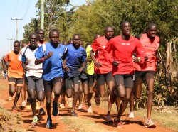 Our friends from Kenya running relaxed during one of their long training sessions. © Take The Magic Step