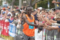 Eliud Kipchoge, seen here at the Carlsbad 5000 in 2010, also celebrated a win in Edinburgh. © www.PhotoRun.net