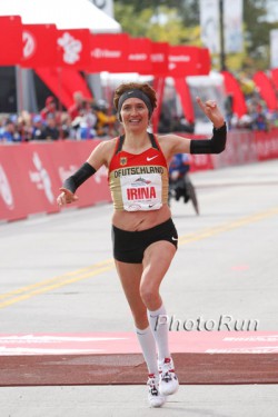 Irina Mikitenko, pictured here at the 2009 Chicago Marathon, took third in Peuerbach, Austria and remains optimistic about the 2012 Olympic year. © www.photorun.net