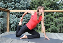 A modification of the Pigeon pose. © Take The Magic Step