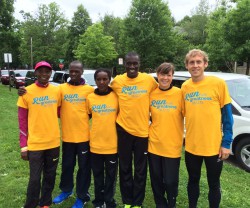 From the left: Risper Gesbwa, Allan Kiprono, Joscah Obare, Lani Kiplagat, Uta, Germany’s Oliver Hoffmann during the events in Green Bay. © Take The Magic Step