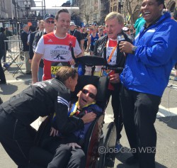 Rick and Bryan finished the marathon again. Congratulations! © Joe Giza/WBZ