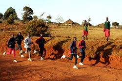 newspicn850 KIMbia runners training in Iten. The normally peaceful town has been rocked by post-election violence. © www.PhotoRun.net