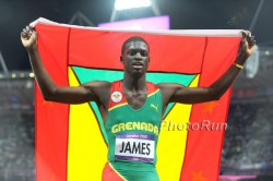 Kirani James after winning the 400 meters. © www.PhotoRun.net